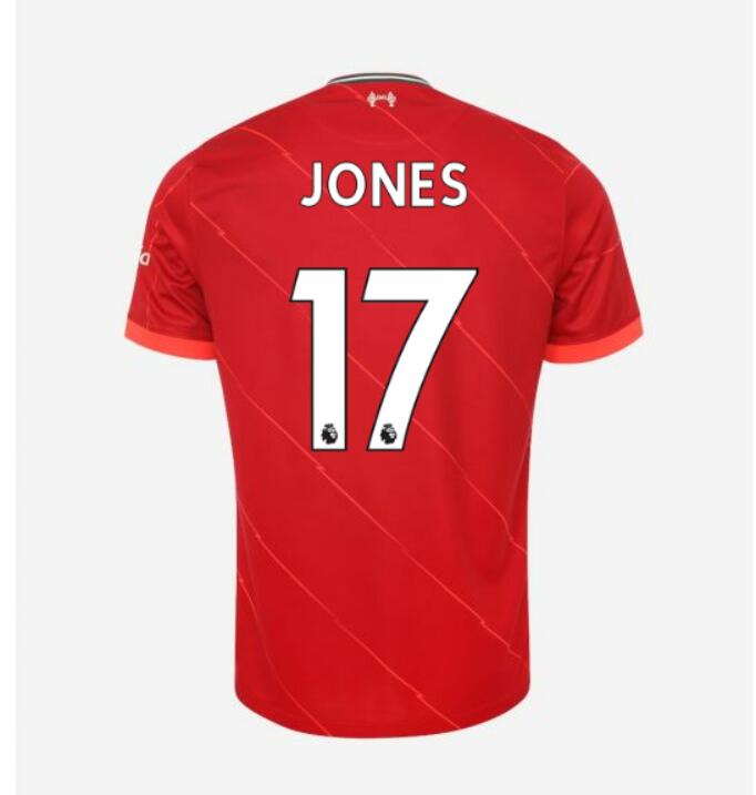 2021/22 Liverpool Home Kit Soccer Jersey with JONES 17 printing